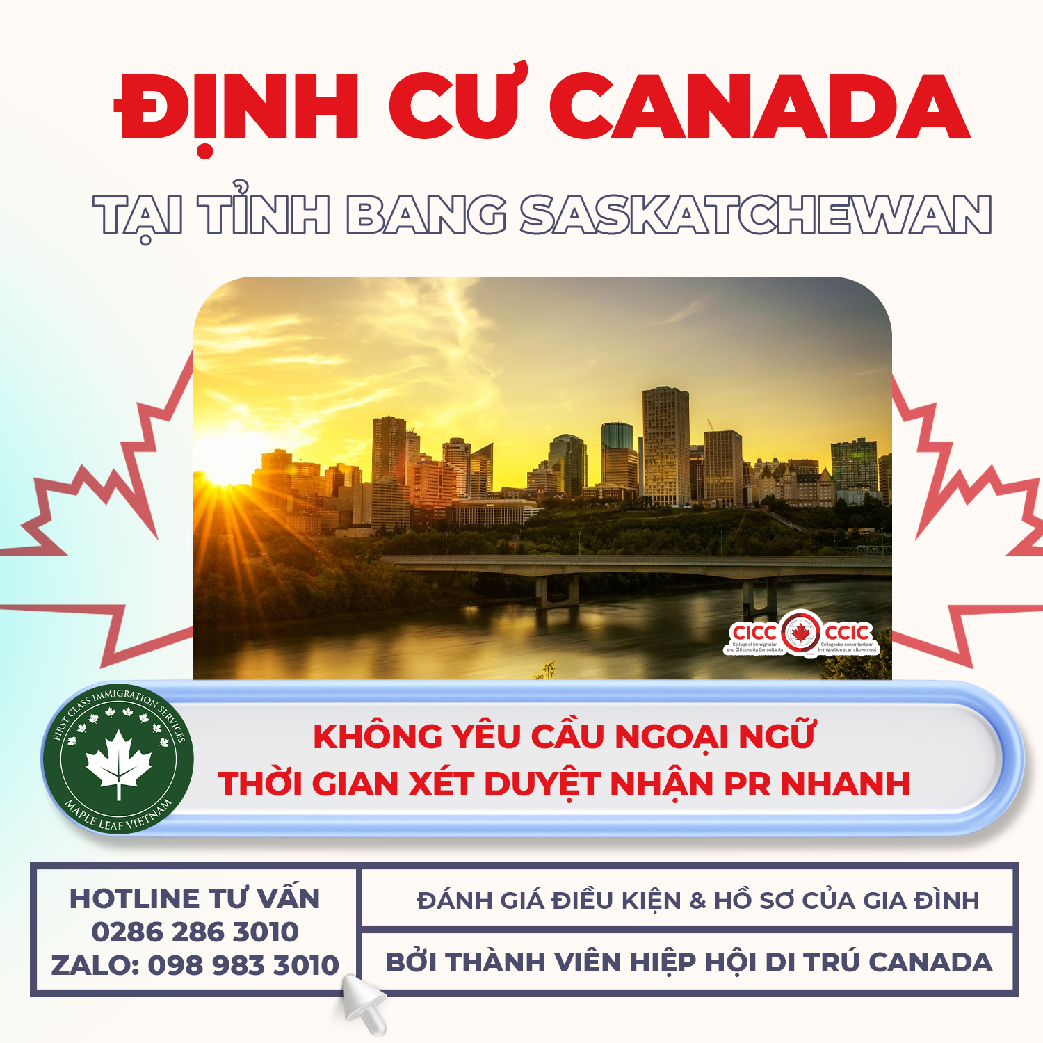 Định cư canada không yêu cầu ngoại ngữ cùng Maple Leaf Việt Nam