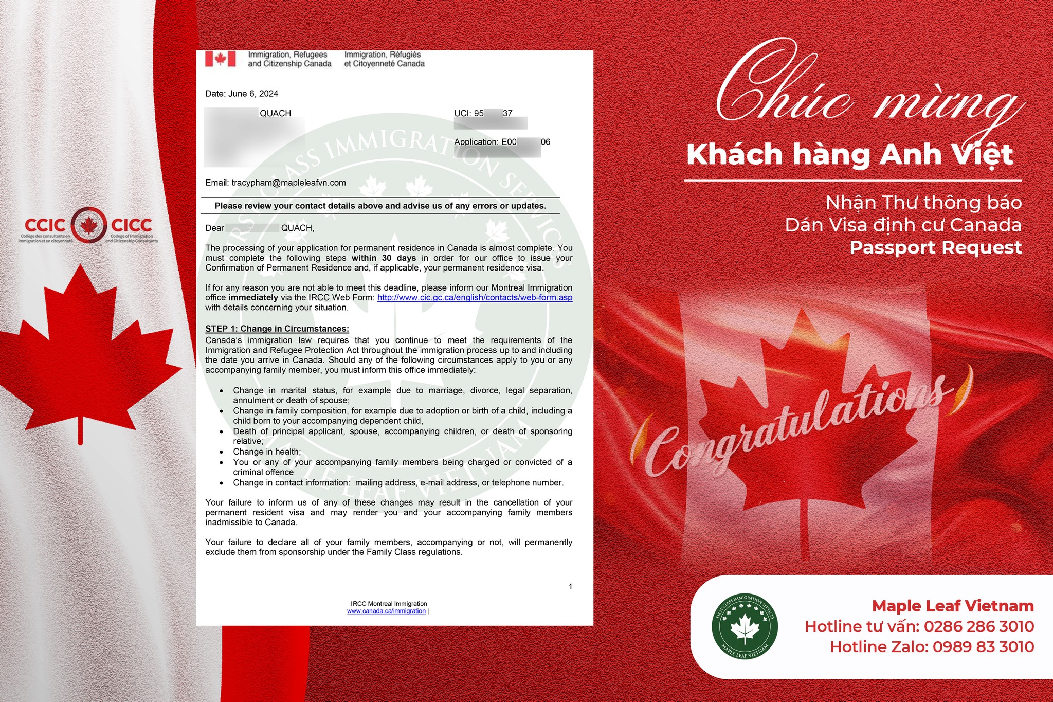 Nhận Passport Request đánh dấu mốc quan trọng của khách hàng -Maple Leaf Việt Nam