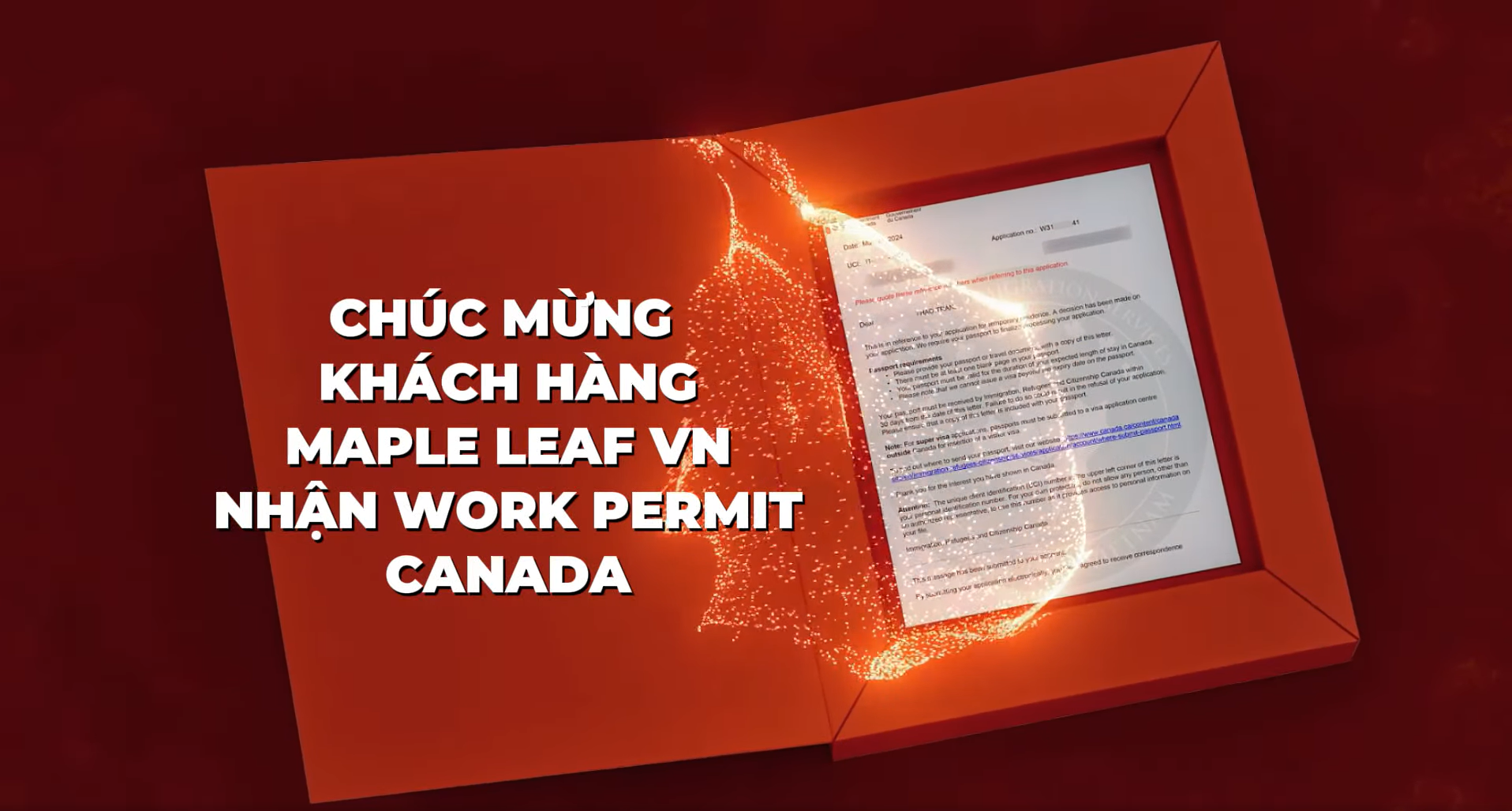Maple Leaf việt Nam chúc mừng khách hàng nhận Work Permit Start-up visa Canada