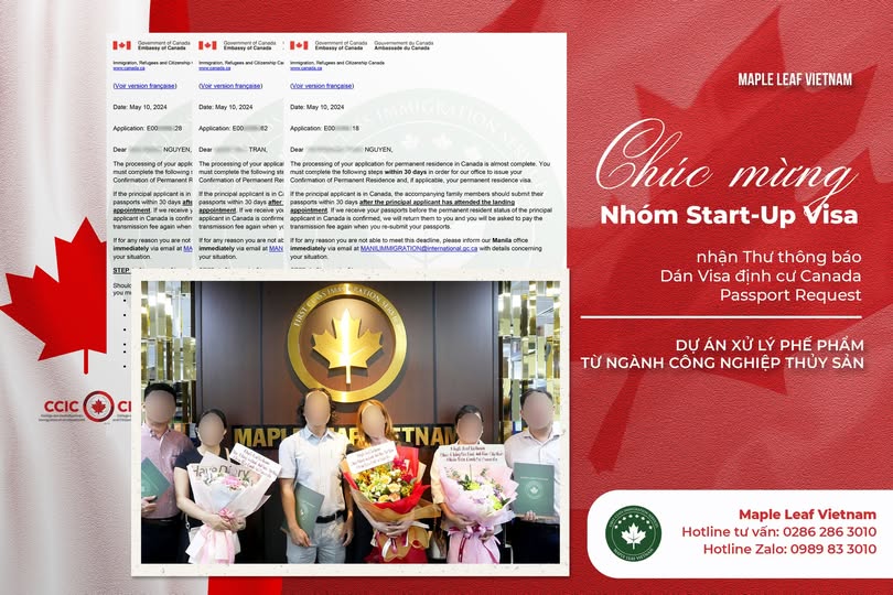 Maple Leaf Việt Nam chúc mừng nhóm Start-up nhận thông báo dán visa