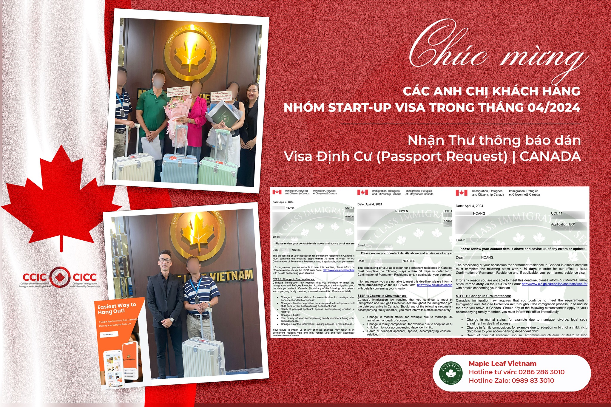 Maple Leaf Việt Nam chúc mừng nhóm start-up nhận thông báo dán visa
