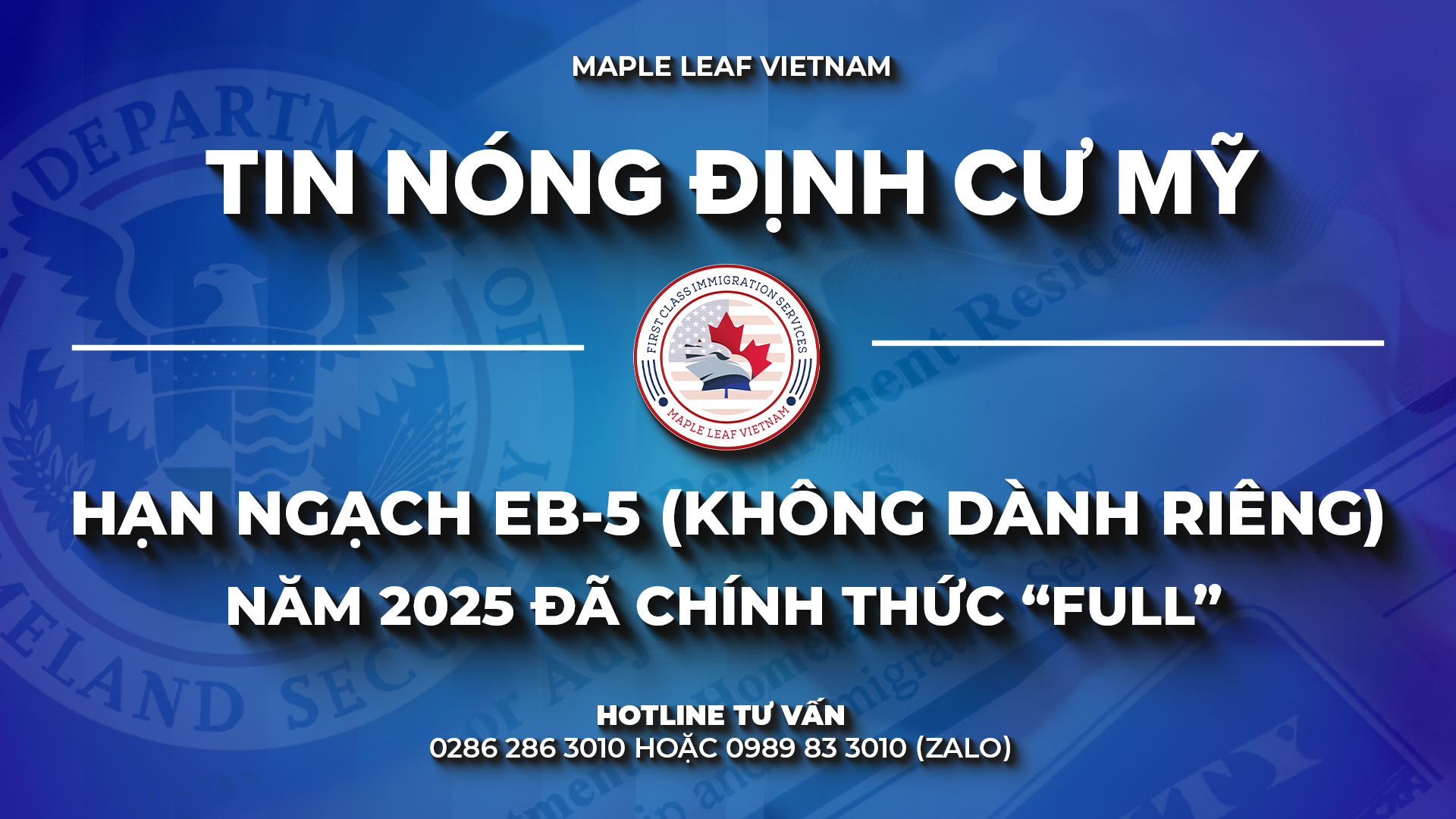 Hạn ngạch EB-5 Unreserved 2025 đã chính thức Full