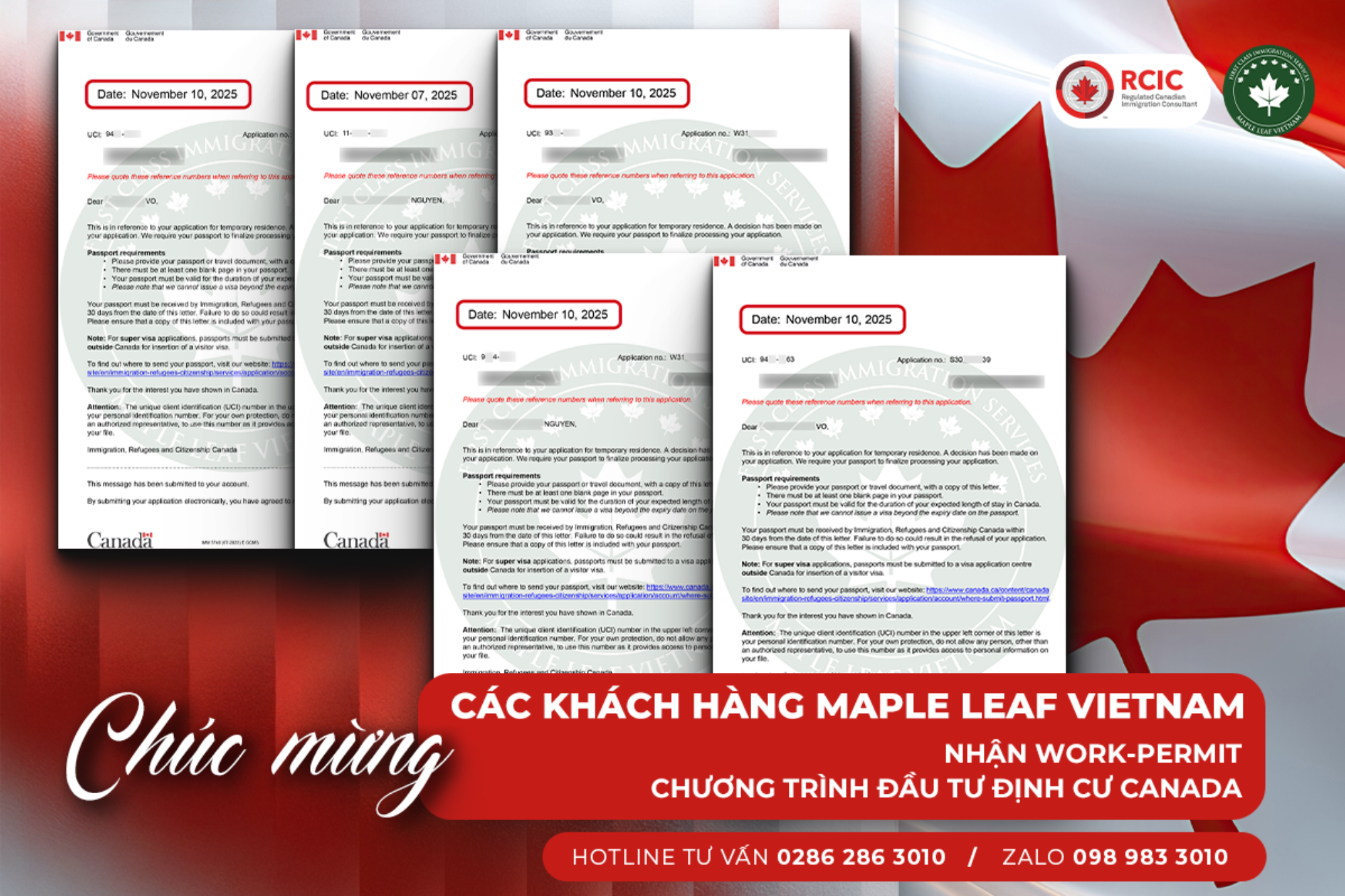 Maple Leaf Vietnam tiếp tục ghi dấu ấn nhiều hồ sơ khách hàng đã chính thức nhận được Passport Request (PPR) từ Sở Di trú Canada (IRCC)