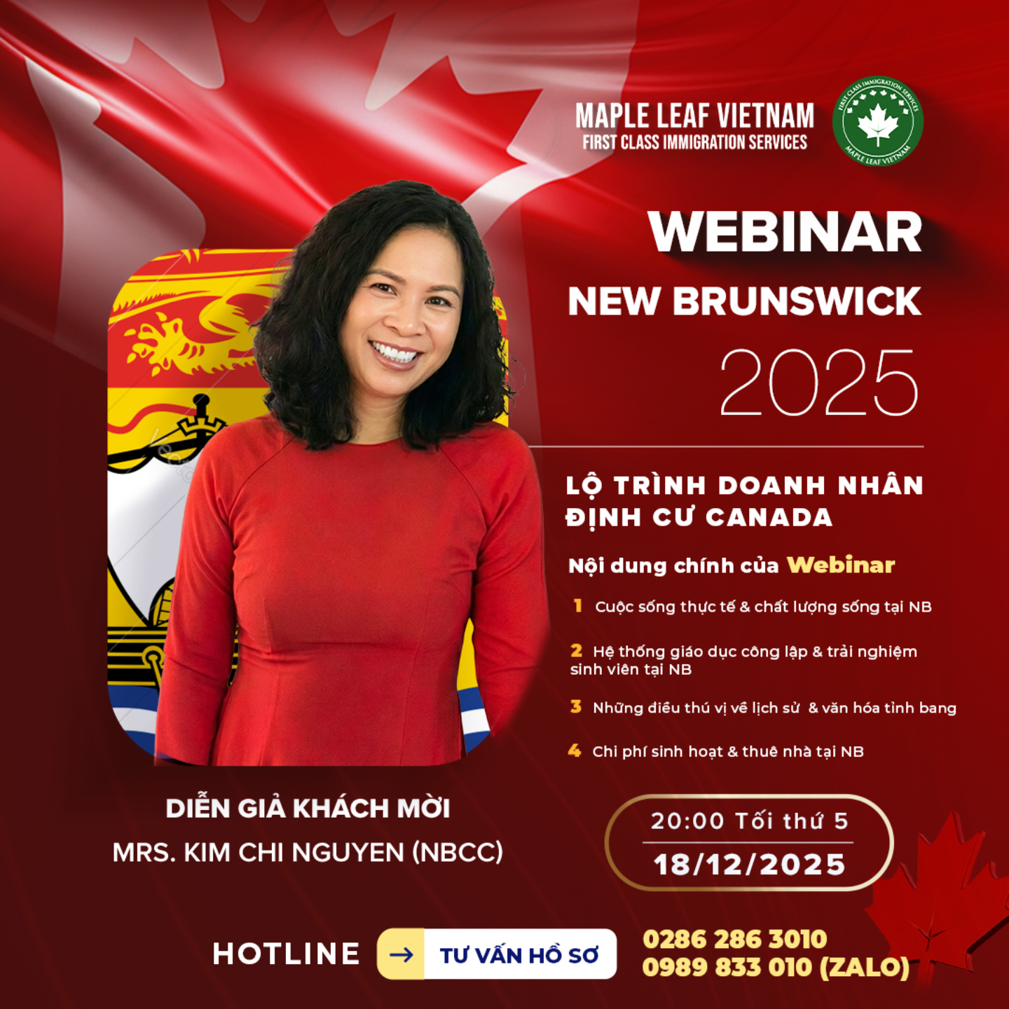 Webinar: Lộ Trình Định Cư New Brunswick Diện Doanh Nhân 2025
