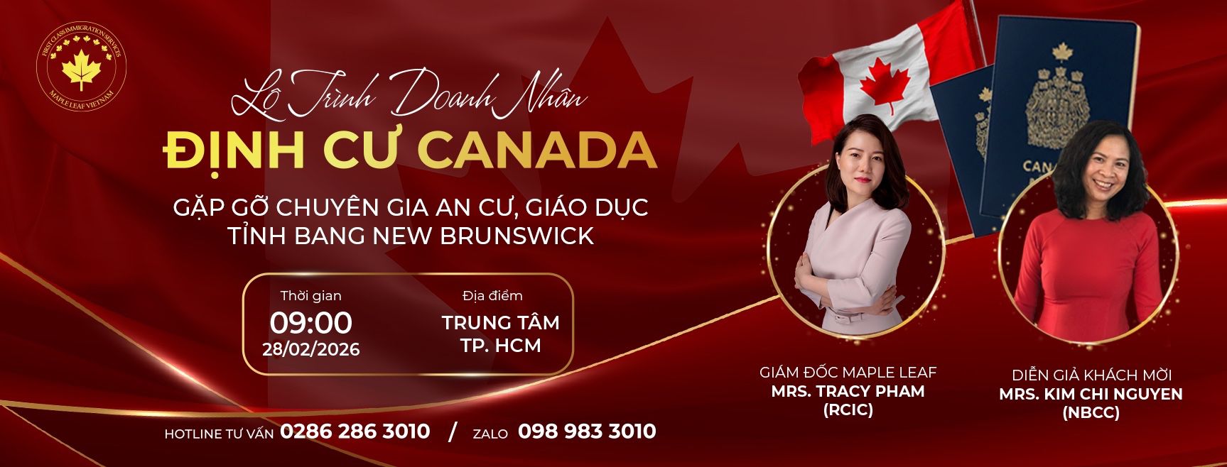 SỰ KIỆN: LỘ TRÌNH DOANH NHÂN ĐỊNH CƯ CANADA – GẶP GỠ CHUYÊN GIA AN CƯ, GIÁO DỤC – TỈNH BANG NEW BRUNSWICK