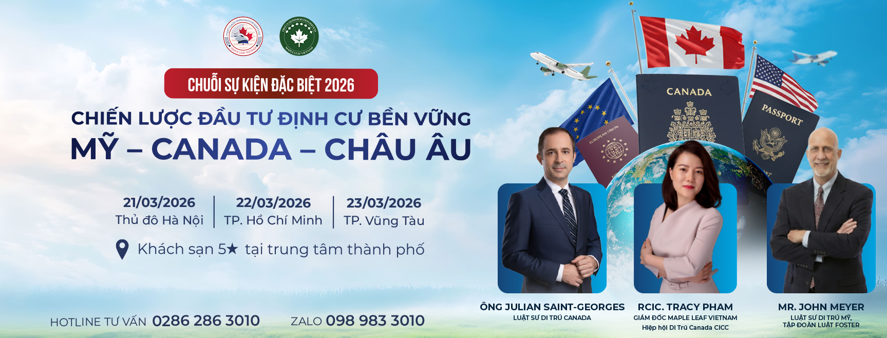 CHUỖI SỰ KIỆN ĐẶC BIỆT 2026 CHIẾN LƯỢC ĐẦU TƯ ĐỊNH CƯ BỀN VỮNG MỸ – CANADA – CHÂU ÂU_baner